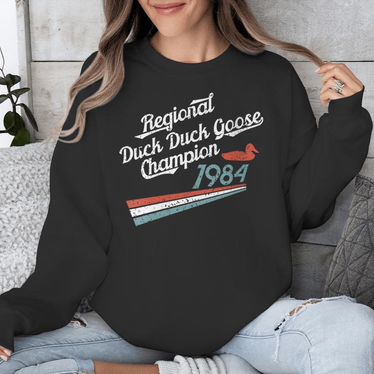 Nostalgia 80s Duck Goose Distressed Unisex Sweatshirt