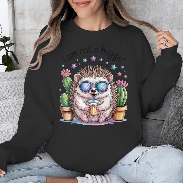 I Am Not a Hugger Introvert Hedgehog With Cactus Unisex Sweatshirt I Am Not a Hugger Introvert Hedgehog With Cactus Unisex Sweatshirt