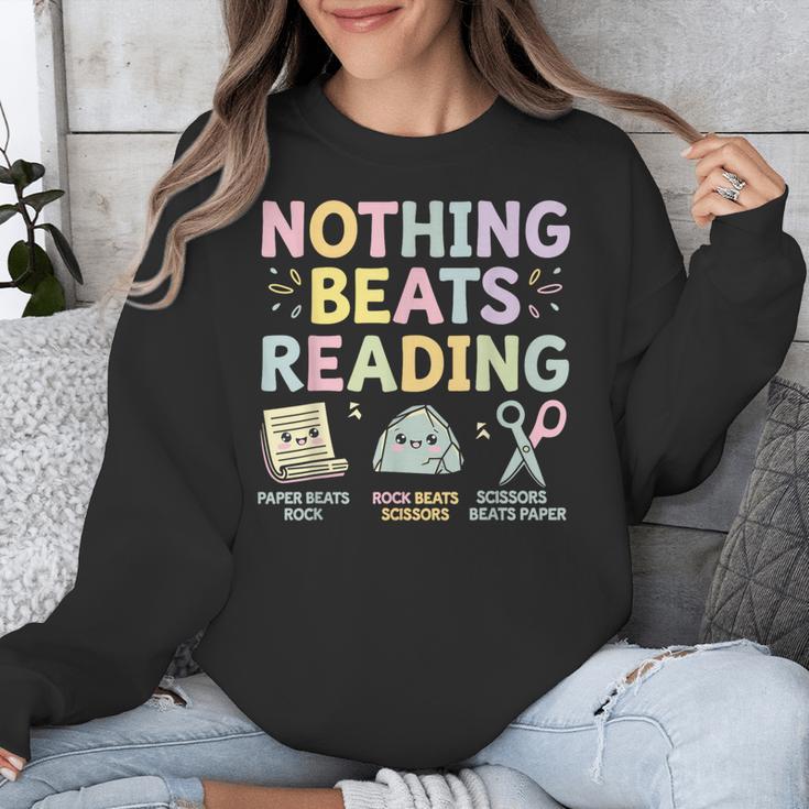 Nothing Beats Reading Book Librarian Across America Kids Unisex Sweatshirt