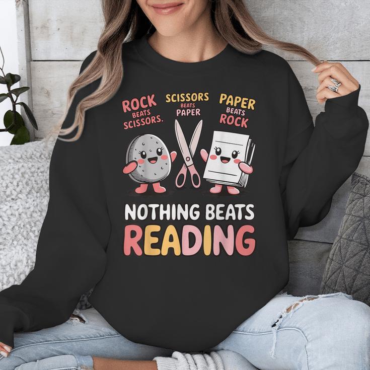 Nothing Goes Beyond Reading Rock Paper Scissors Book Unisex Sweatshirt