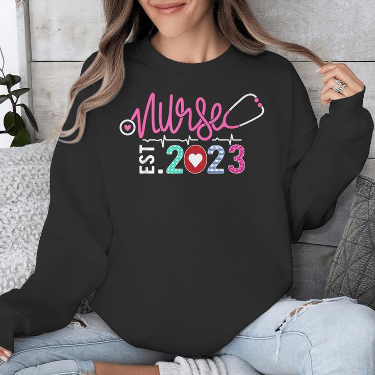 Nurse Graduation RN Nursing School Nurse Established 2023 Unisex Sweatshirt