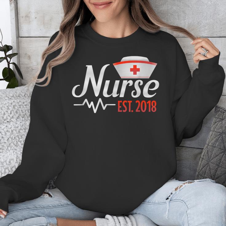 Nurse Nursing School Graduation Est 2018 Shirt Unisex Sweatshirt