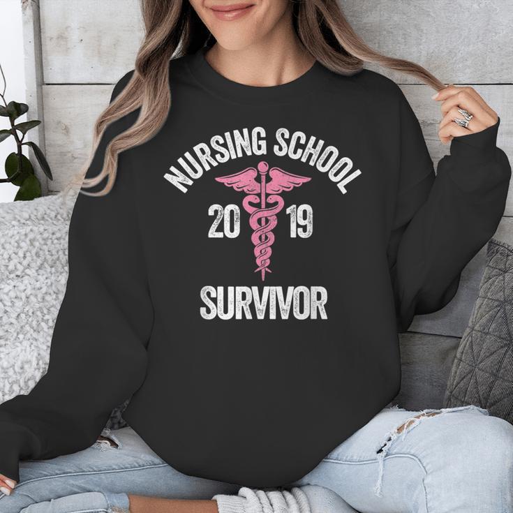 Nursing School Survivor Apparel Graduation Party Nurse RN Unisex Sweatshirt