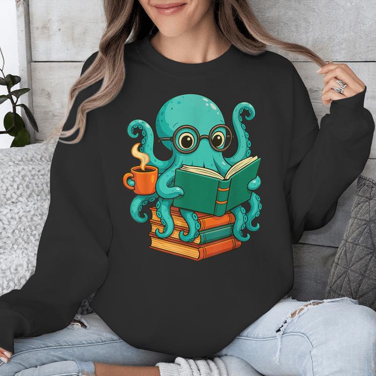 Octopus Reading Book Reading Bookworm Reader Unisex Sweatshirt Octopus Reading Book Reading Bookworm Reader Unisex Sweatshirt