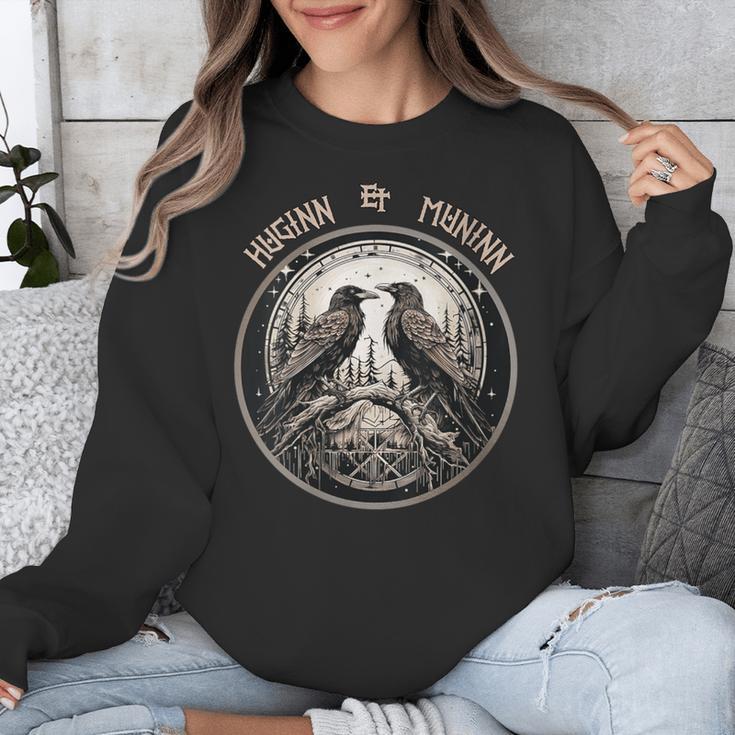 Odin Ravens Memory And Mind Huginn And Muninn Odin's Ravens Unisex Sweatshirt