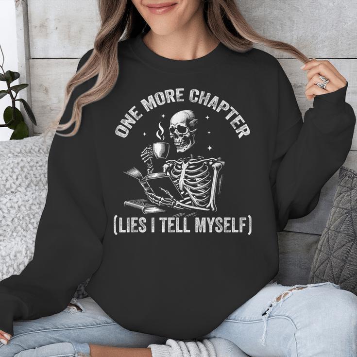 One More Chapter Skeleton Reading Book Lover Bookworm Unisex Sweatshirt