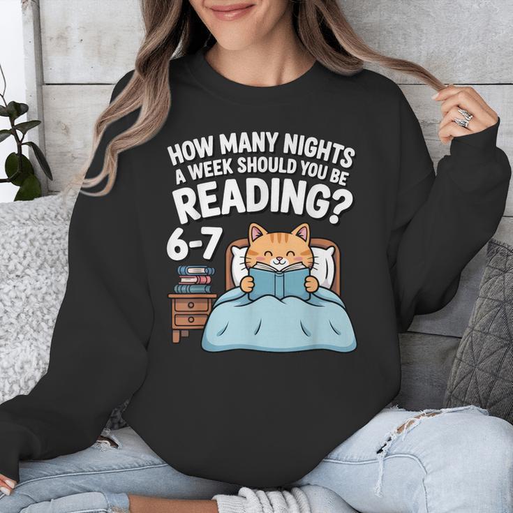 Orange Cat Reading Book 67 Six Seven Meme Unisex Sweatshirt