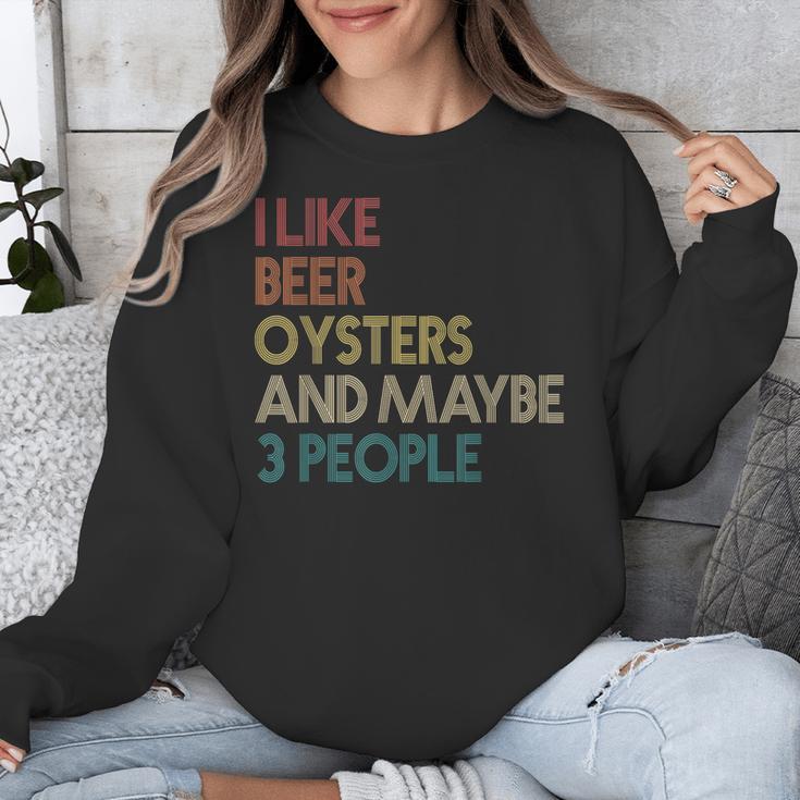 Oysters And Beer Lovers Introvert Quote Vintage Retro Unisex Sweatshirt Oysters And Beer Lovers Introvert Quote Vintage Retro Unisex Sweatshirt