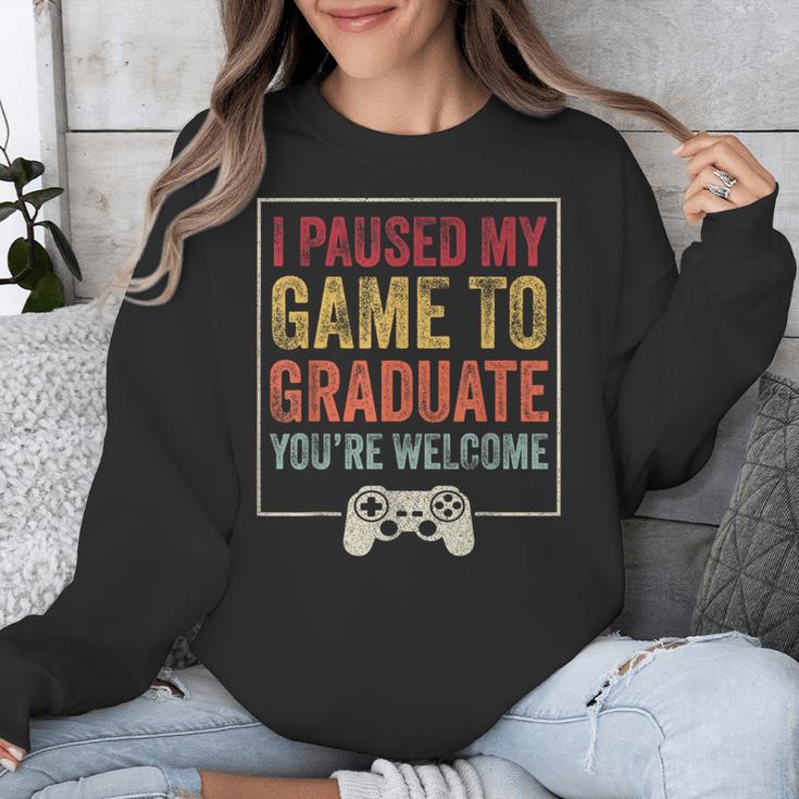 I Paused My Game To Graduate Gamer Graduation Men Boys Unisex Sweatshirt