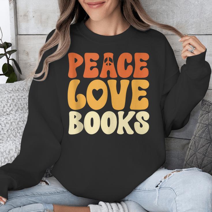 Peace Love Books Men Women Unisex Sweatshirt Peace Love Books Men Women Unisex Sweatshirt