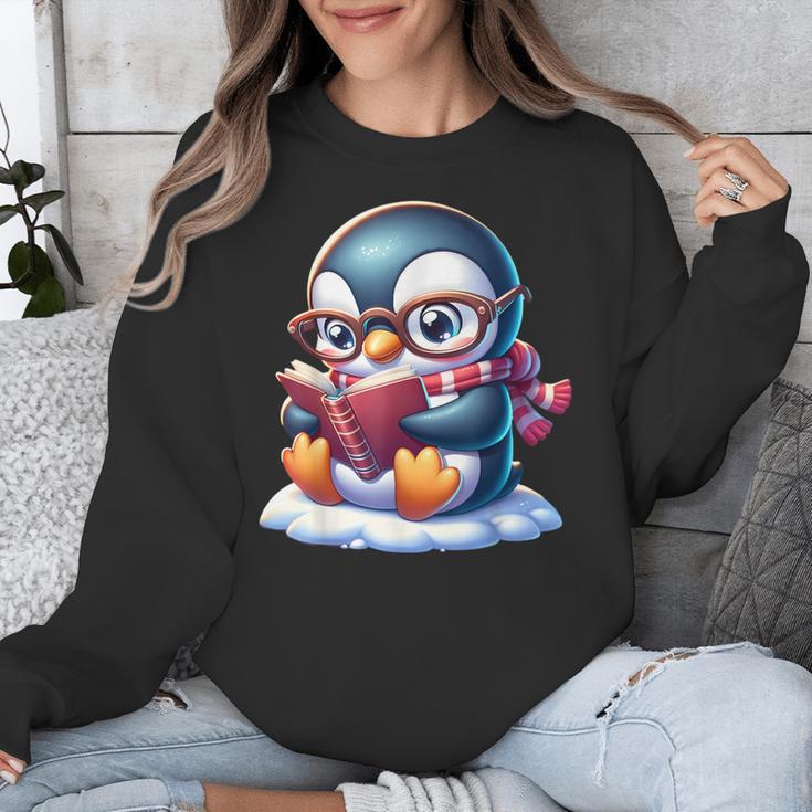 Penguin Reading a Book Animal Unisex Sweatshirt