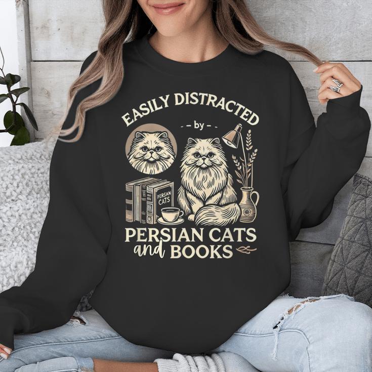 Persian Cat Persian Cats Persian Cats And Books For Men Women Kids Unisex Sweatshirt