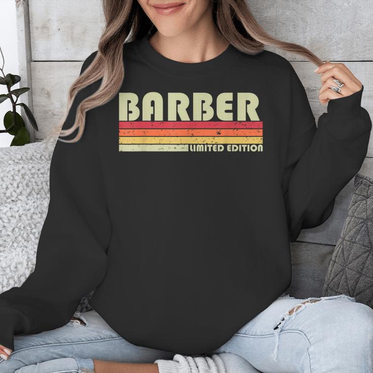 Personal Christmas Retro Vintage Graduation BARBER Job Title Profession Birthday Worker Idea Unisex Sweatshirt