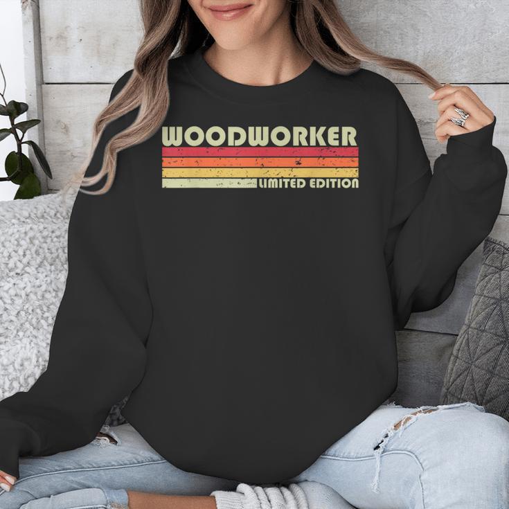 Personal Christmas Retro Vintage Graduation WOODWORKER Job Title Profession Birthday Worker Idea Unisex Sweatshirt