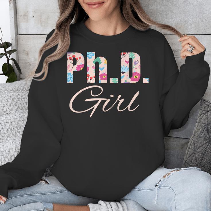 PhD Girl Doctorate Degree Graduation Women Her Psychology Unisex Sweatshirt
