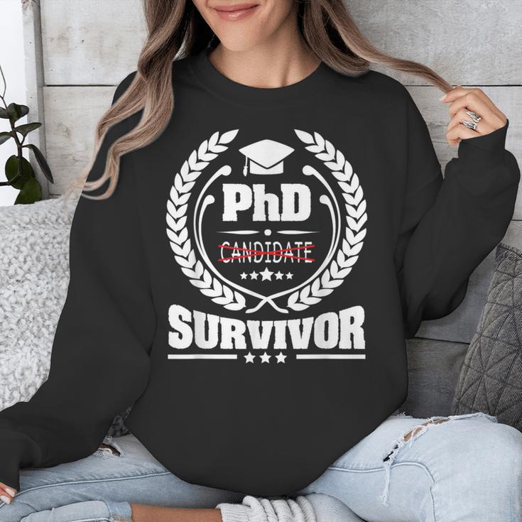 PhD Survivor Doctorate Graduate Shirt Graduation Unisex Sweatshirt