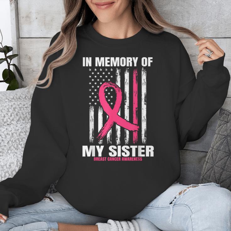 Pink In Memory Of Sister Breast Cancer Awareness Flag Shirts Unisex Sweatshirt Pink In Memory Of Sister Breast Cancer Awareness Flag Shirts Unisex Sweatshirt