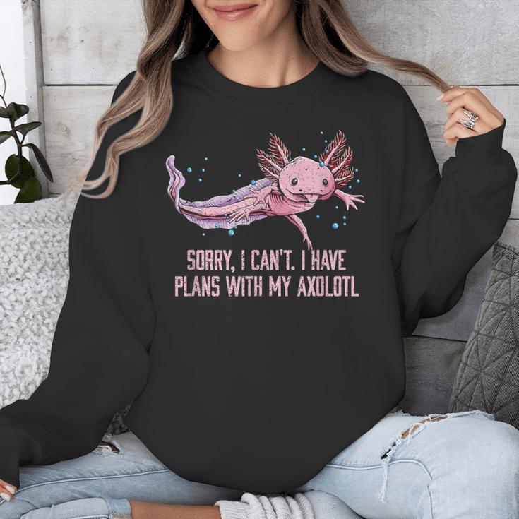 I Have Plans With My Axolotl Salamander Introvert Unisex Sweatshirt I Have Plans With My Axolotl Salamander Introvert Unisex Sweatshirt