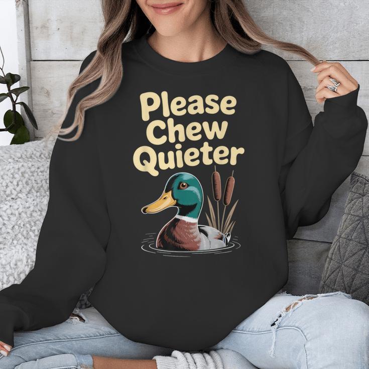 Please Chew Quieter Introvert Duck Lover Unisex Sweatshirt Please Chew Quieter Introvert Duck Lover Unisex Sweatshirt