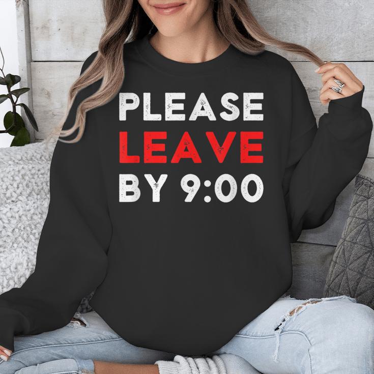 Please Leave By 9 Introvert Party Anti-Social Birthday Unisex Sweatshirt Please Leave By 9 Introvert Party Anti-Social Birthday Unisex Sweatshirt
