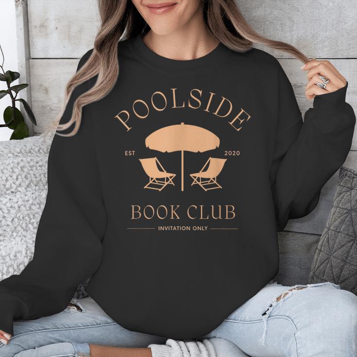Poolside Book Club Summer Reading Book Lover Swimming Shirt For Men Women Unisex Sweatshirt