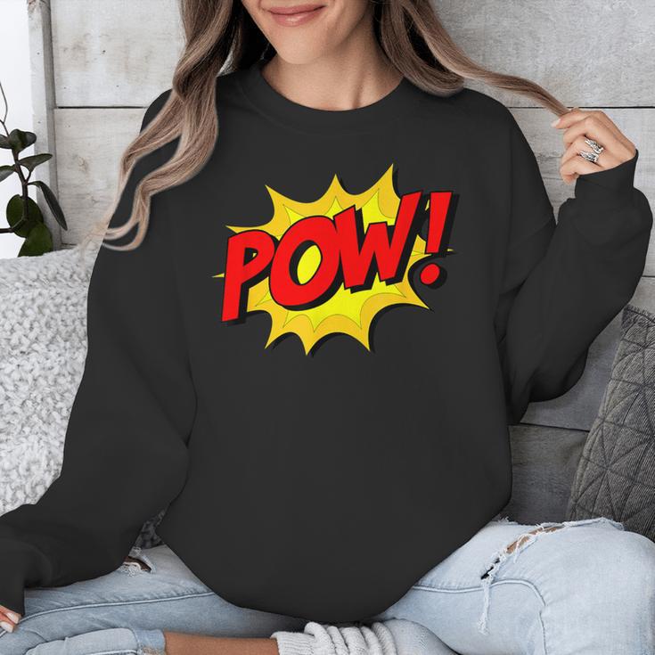 POW -Adults Kids Comic Book Cartoon Pop Art Novelty Sarcastic Unisex Sweatshirt