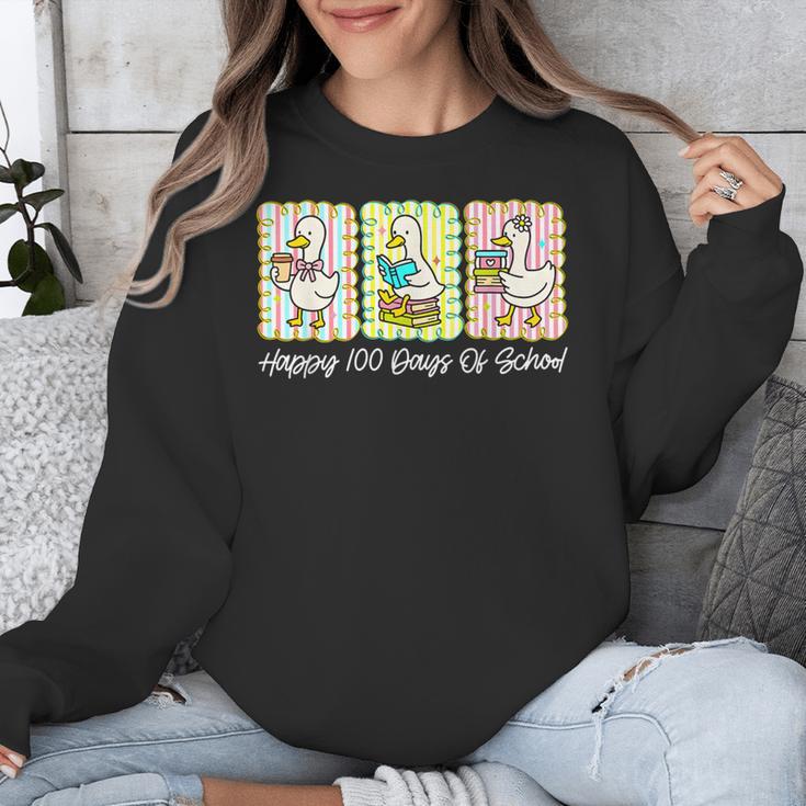 Preppy 100 Days Of School Goose Coffee Books Teacher Life Unisex Sweatshirt Preppy 100 Days Of School Goose Coffee Books Teacher Life Unisex Sweatshirt
