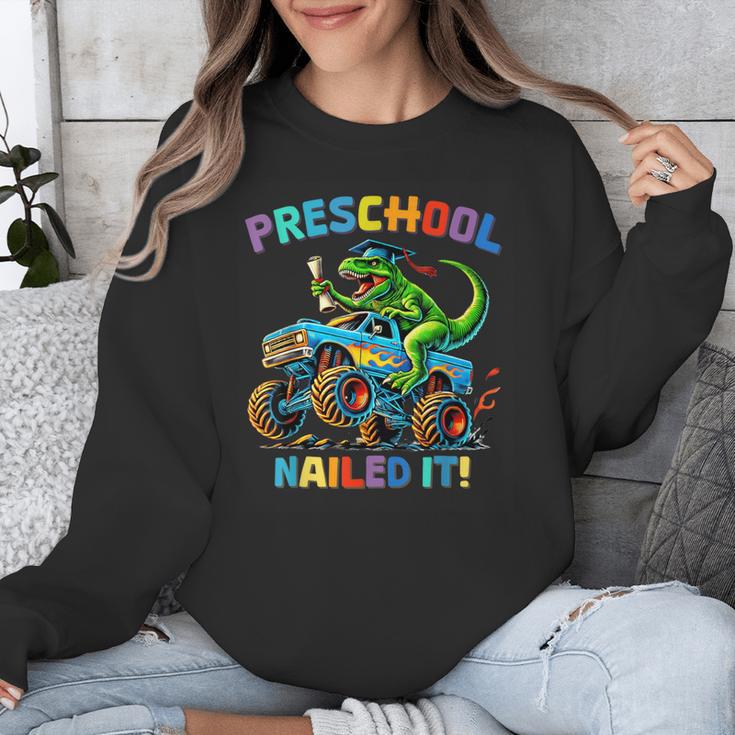 Preschool Graduation Monster Truck Dinosaur Boys Dino Tee Unisex Sweatshirt