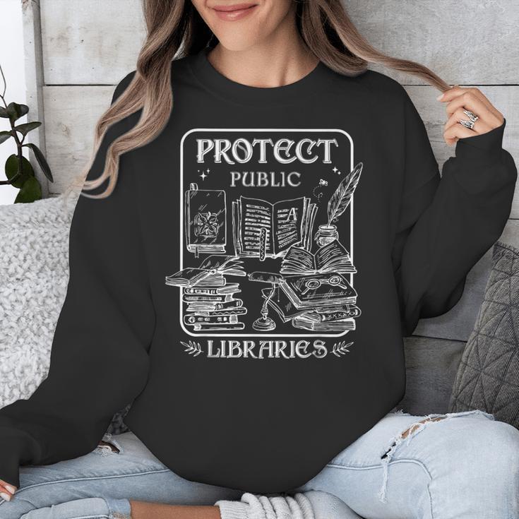 Protect Public Libraries Support Local Librarian Book Lover Unisex Sweatshirt