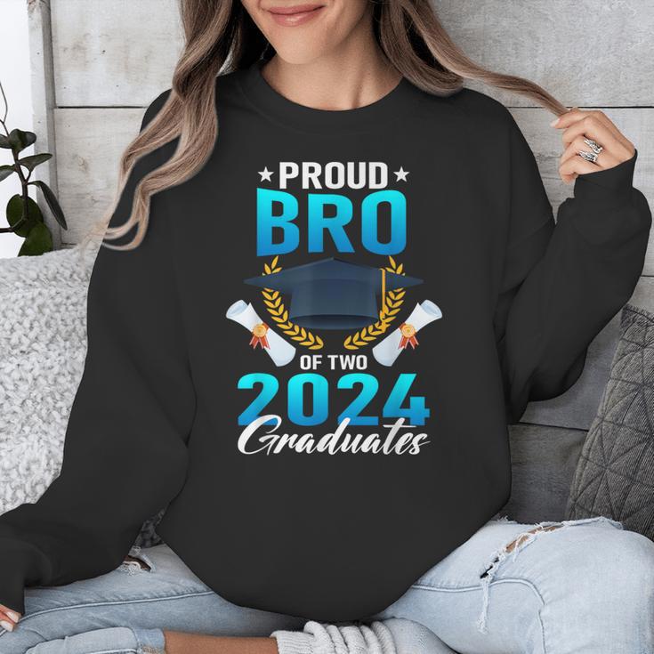 Proud Brother Of Two 2024 Graduates Twin Family Graduation Unisex Sweatshirt