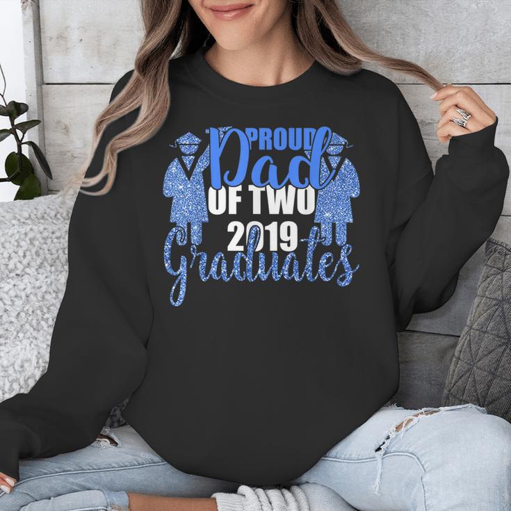 Proud Dad Of Two 2019 Graduates Twin Papa Graduation Unisex Sweatshirt