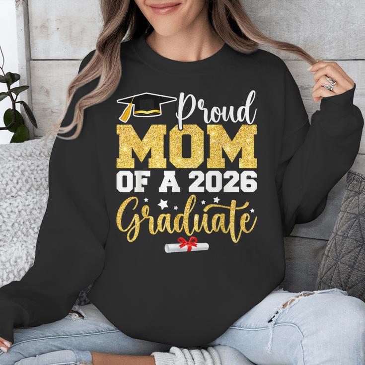 Proud Mom Of A Class Of 2026 Graduate Senior Gold Graduation Unisex Sweatshirt