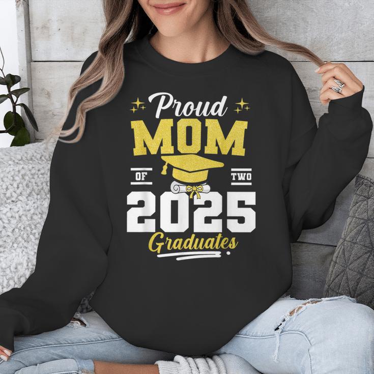 Proud Mom Of Two Class Of 2025 Graduates Twins Graduation Unisex Sweatshirt
