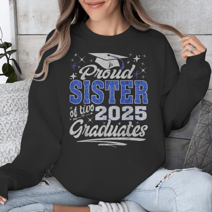 Proud Sister Of Two Class Of 2025 Graduates Twins Graduation Unisex Sweatshirt
