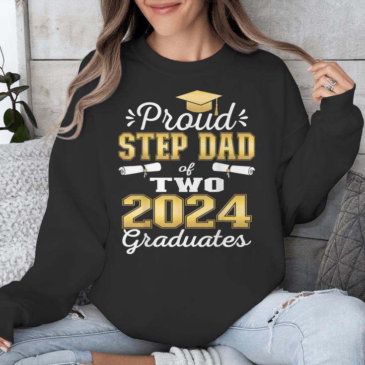 Proud Step Dad Of Two 2024 Graduate Class 2024 Graduation Unisex Sweatshirt