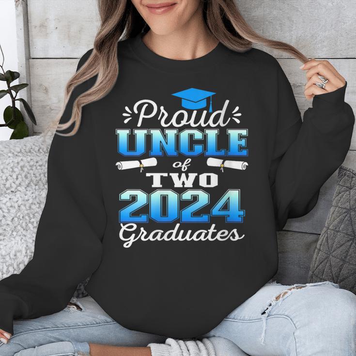 Proud Uncle Of Two 2024 Graduate Class 2024 Graduation Unisex Sweatshirt