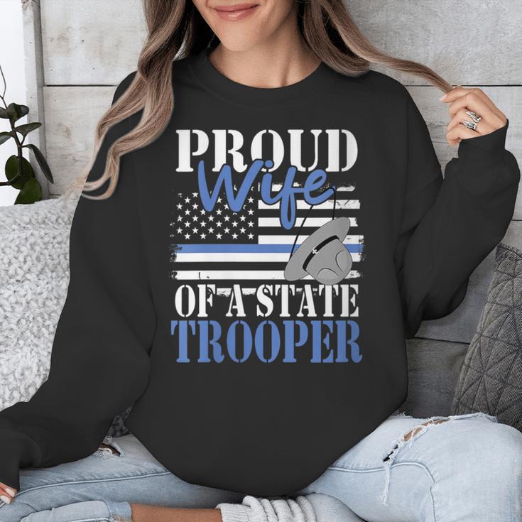 Proud Wife Of a State Trooper Police Officer Graduation Unisex Sweatshirt