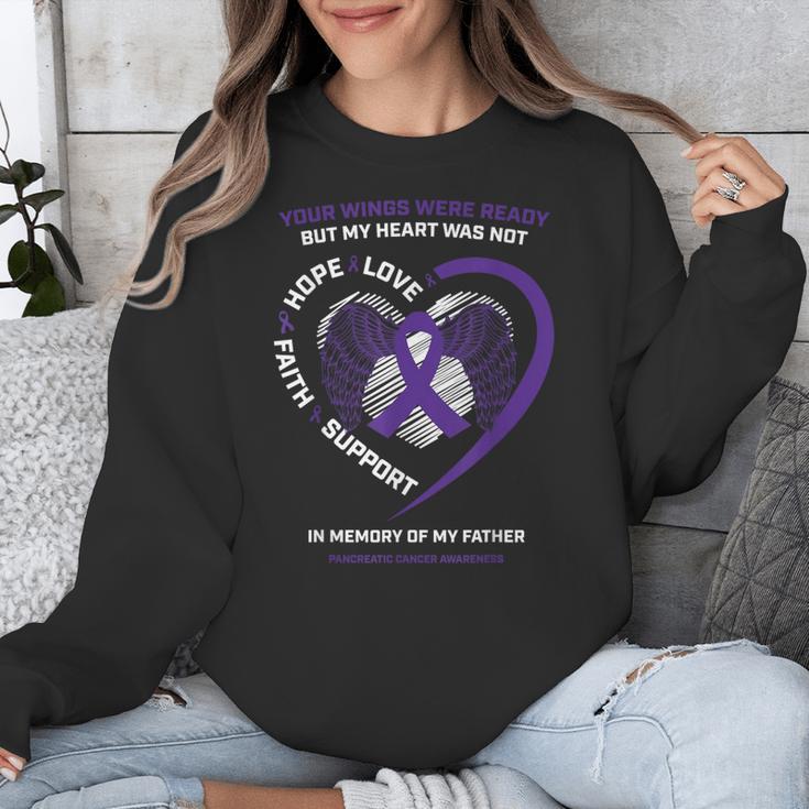 Purple In Memory Of My Dad Pancreatic Cancer Awareness Unisex Sweatshirt Purple In Memory Of My Dad Pancreatic Cancer Awareness Unisex Sweatshirt
