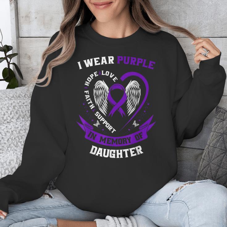 Purple In Memory Of My Daughter Pancreatic Cancer Awareness Unisex Sweatshirt Purple In Memory Of My Daughter Pancreatic Cancer Awareness Unisex Sweatshirt