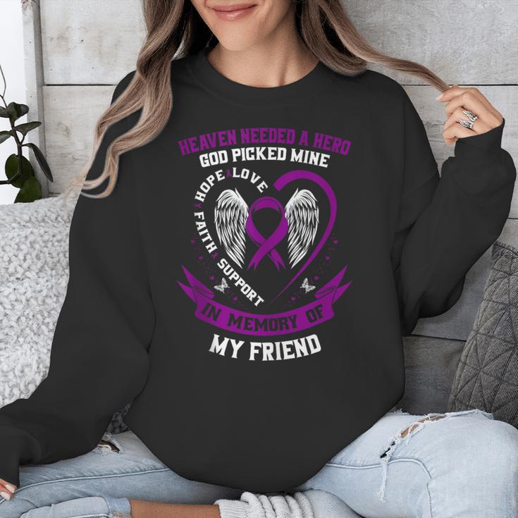 Purple In Memory Of Friend Pancreatic Cancer Awareness Unisex Sweatshirt