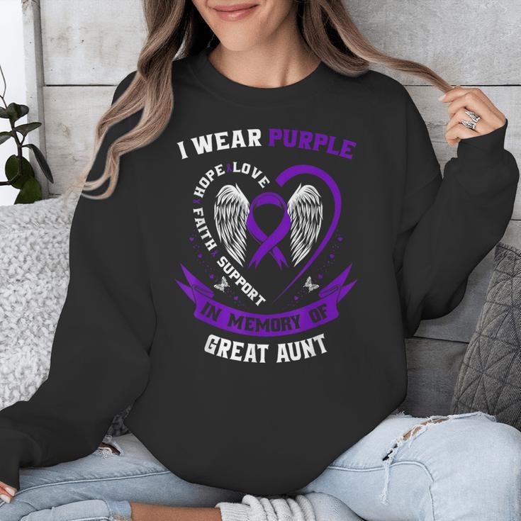 Purple In Memory Of Great Aunt Pancreatic Cancer Awareness Unisex Sweatshirt Purple In Memory Of Great Aunt Pancreatic Cancer Awareness Unisex Sweatshirt