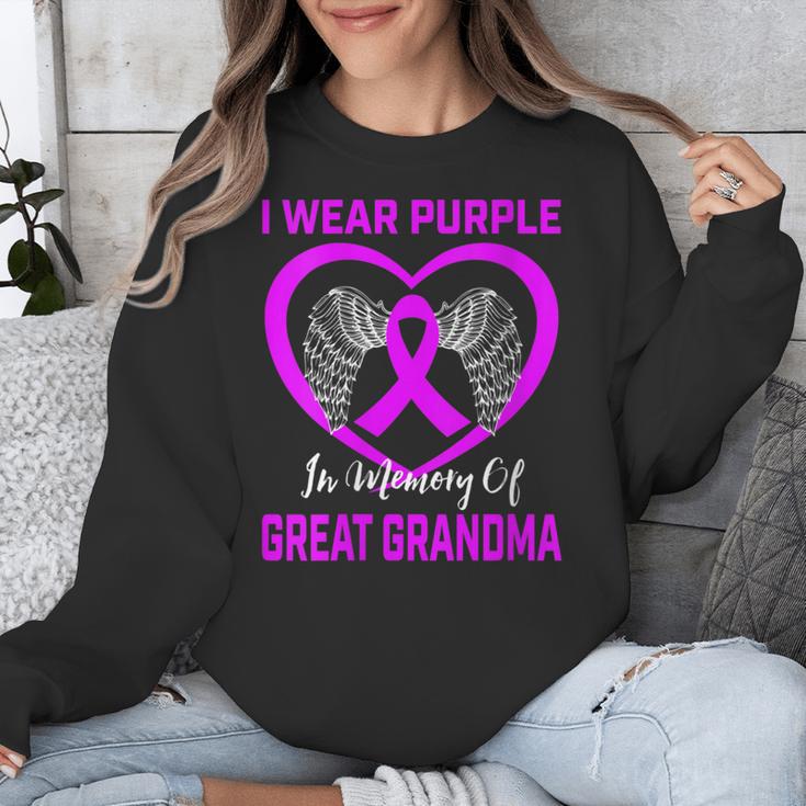 Purple In Memory Of Great Grandma Epilepsy Awareness Graphic Unisex Sweatshirt