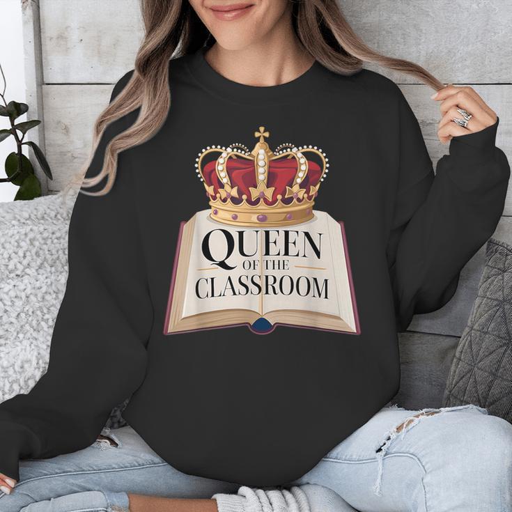 Queen Of The Classroom Appreciation Royal Crown Book Unisex Sweatshirt