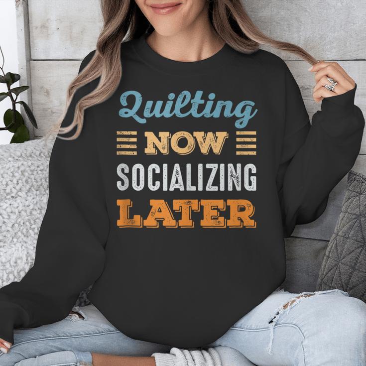 Quilting Now Minimal Socializing Introvert Vintage Unisex Sweatshirt Quilting Now Minimal Socializing Introvert Vintage Unisex Sweatshirt