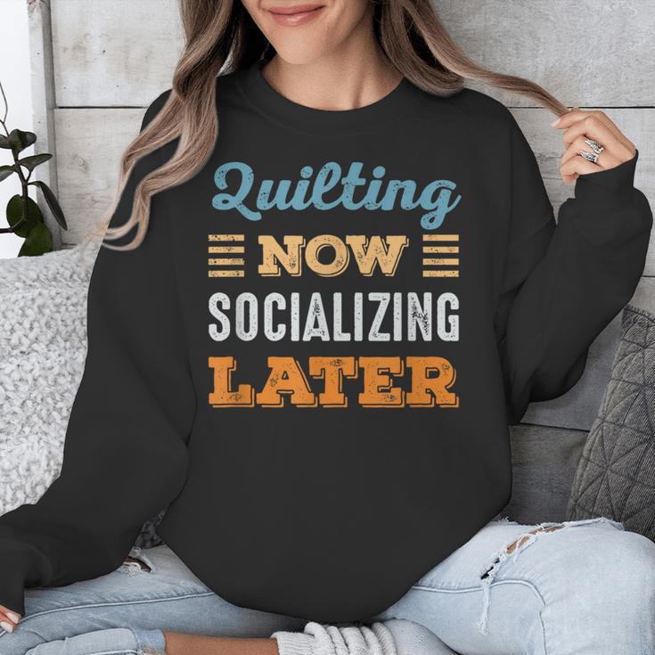 Quilting Now Minimal Socializing Introvert Vintage Unisex Sweatshirt Quilting Now Minimal Socializing Introvert Vintage Unisex Sweatshirt