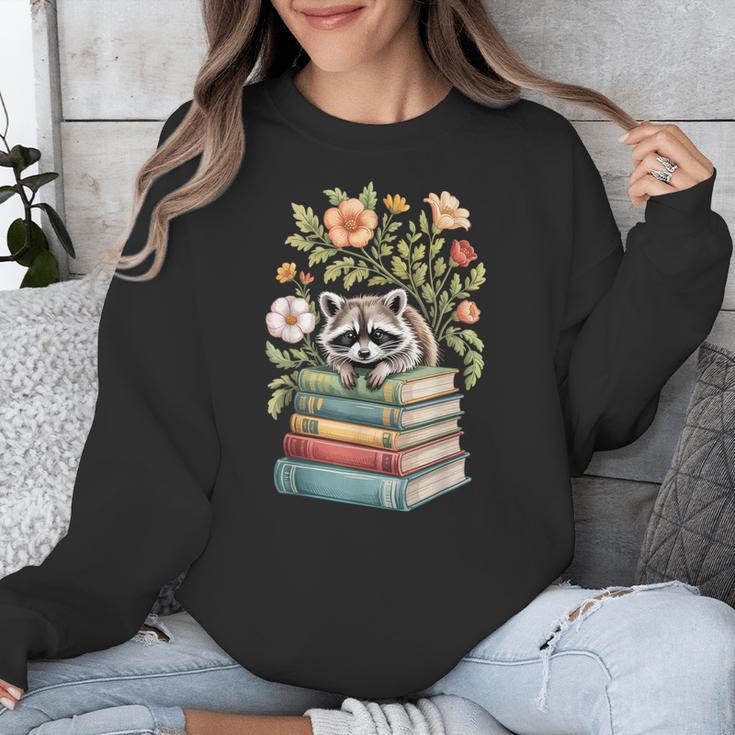 Raccoon Books Reading Flowers Unisex Sweatshirt