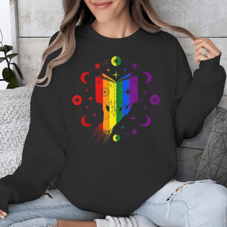 Rainbow Book With Stars And Moon Phases Gay Pride LGBT Unisex Sweatshirt Rainbow Book With Stars And Moon Phases Gay Pride LGBT Unisex Sweatshirt