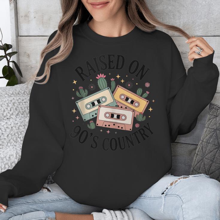 Raised On 90's Country Music Lover Nostalgia Retro Vibe Unisex Sweatshirt