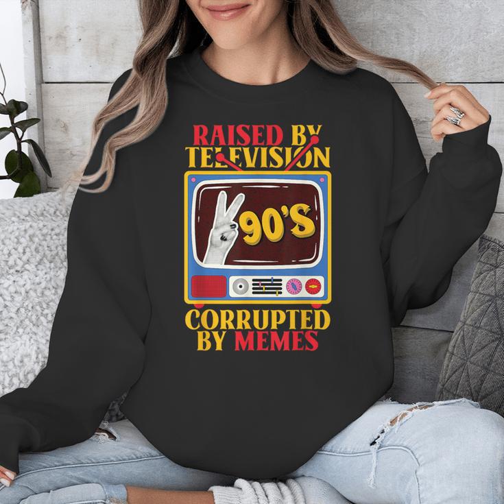 Raised By Television Corrupted By Memes Internet Nostalgia Unisex Sweatshirt