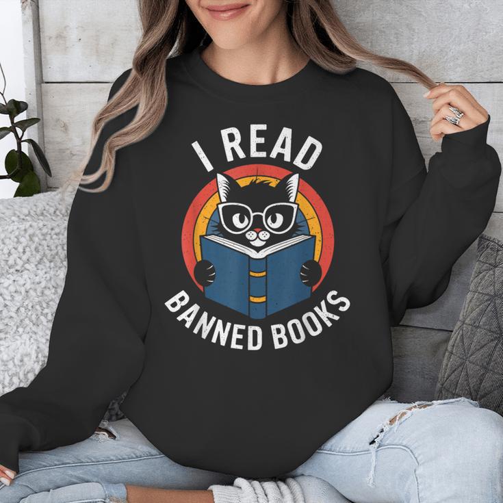 I Read Banned Books For Men Women Cat Banned Books Unisex Sweatshirt I Read Banned Books For Men Women Cat Banned Books Unisex Sweatshirt
